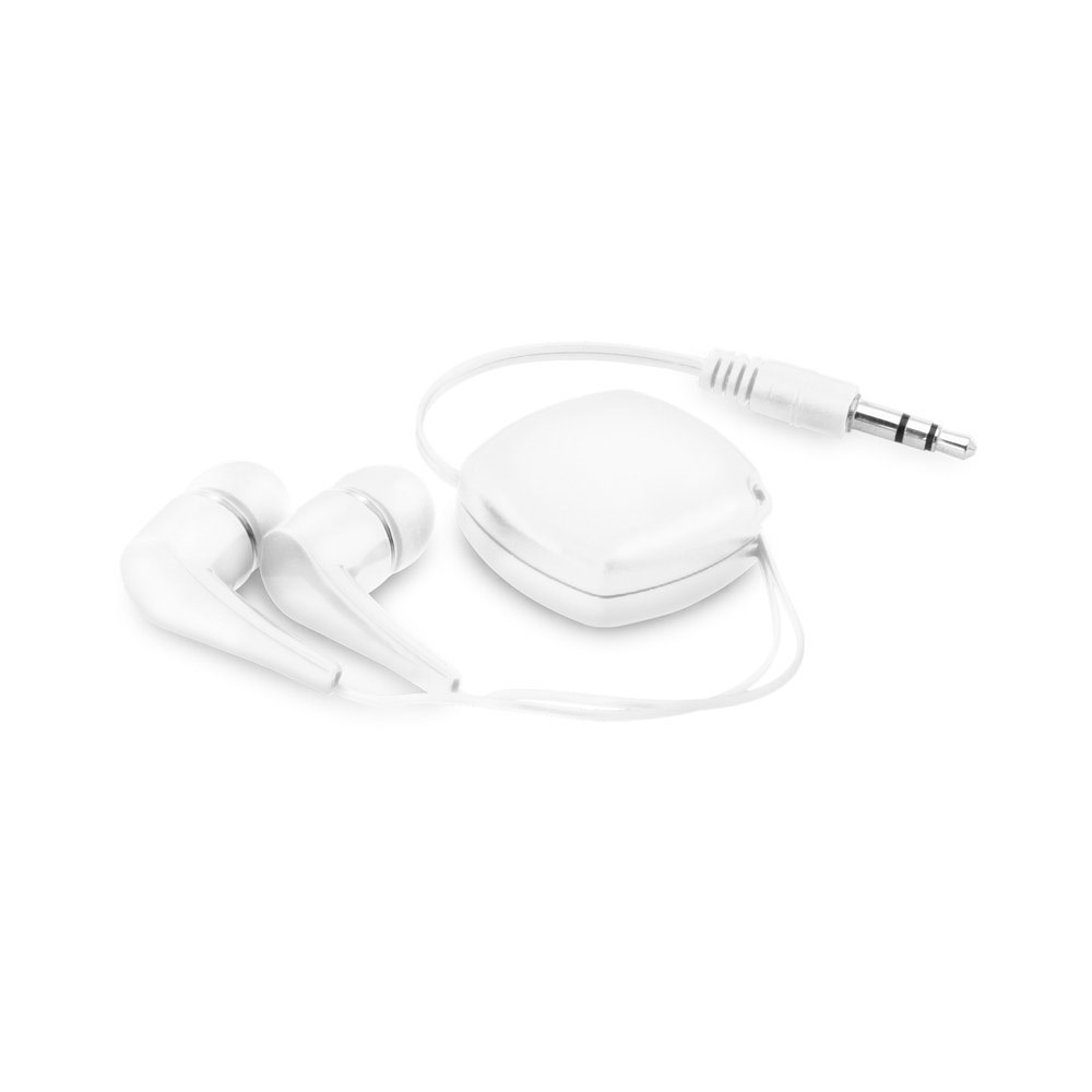 PINEL. In-Ear Kopfhörer mit ausziehbarem 0.75 Meter Kabel aus ABS - Weiß