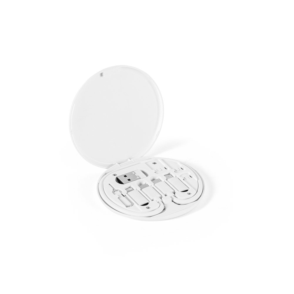 SYSTROM. Superschnelles Ladekabel und Adapter-Set aus Recyceltes ABS (100% rABS) - Weiß