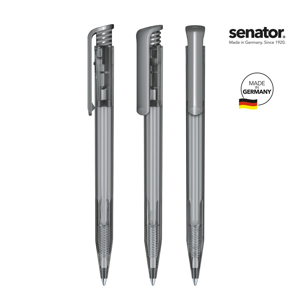 senator® Super Hit Clear  Druckkugelschreiber - cool gray 9